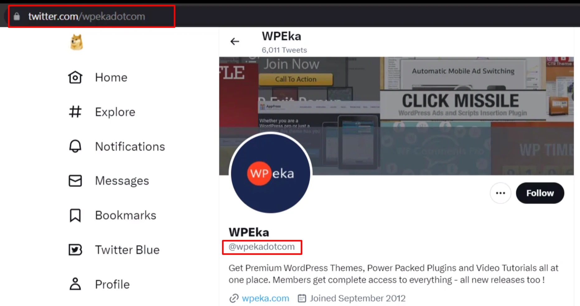 WPeka Twitter Page