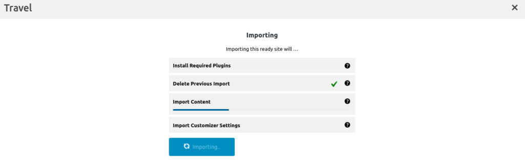 Import content