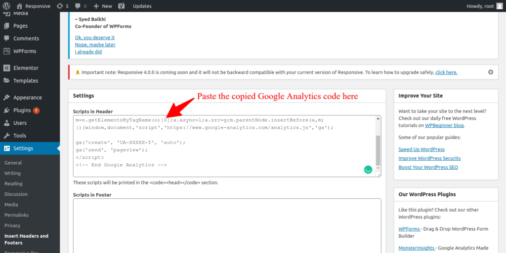 Enter copied code