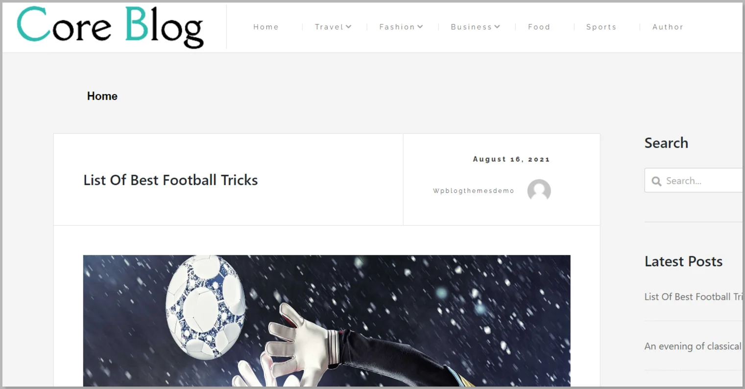 Core Blog WordPress Theme