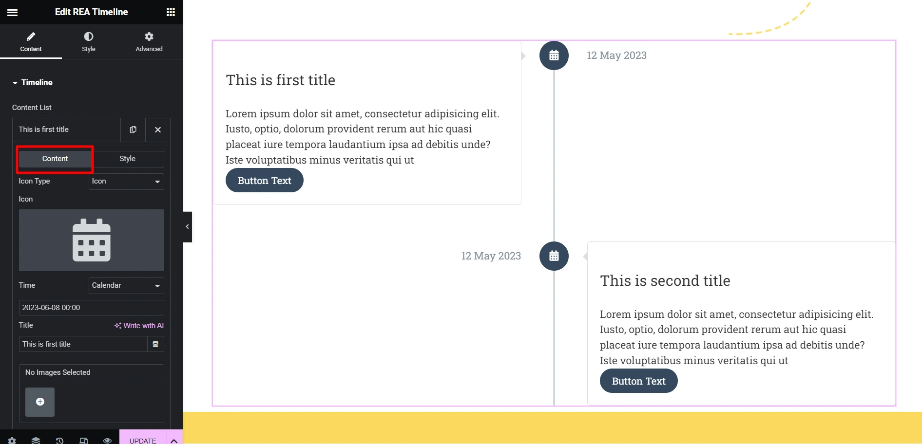 Edit REA Timeline