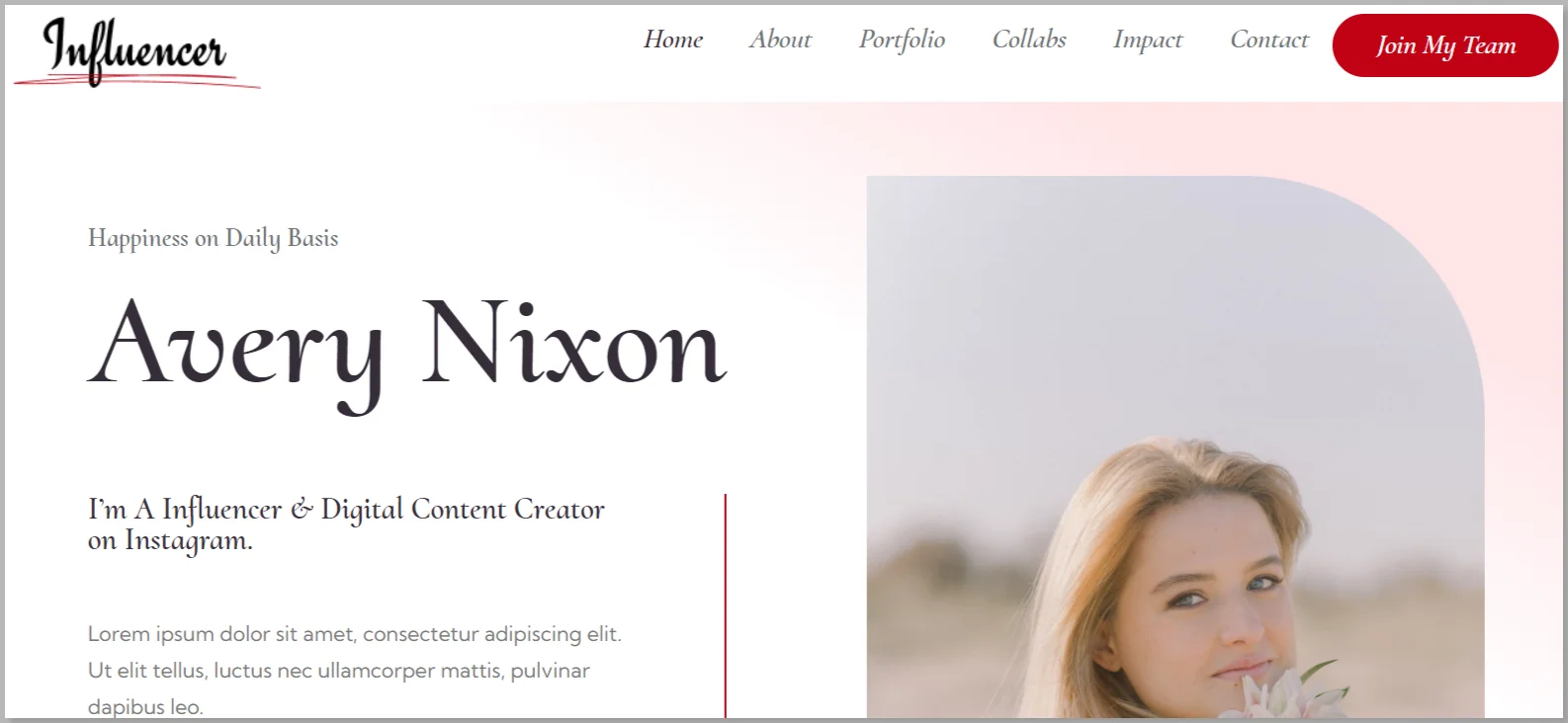 Influencer WordPress Template