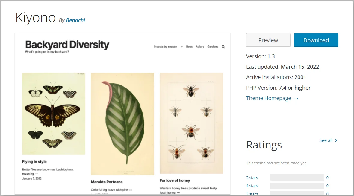 Kiyono WordPress Theme
