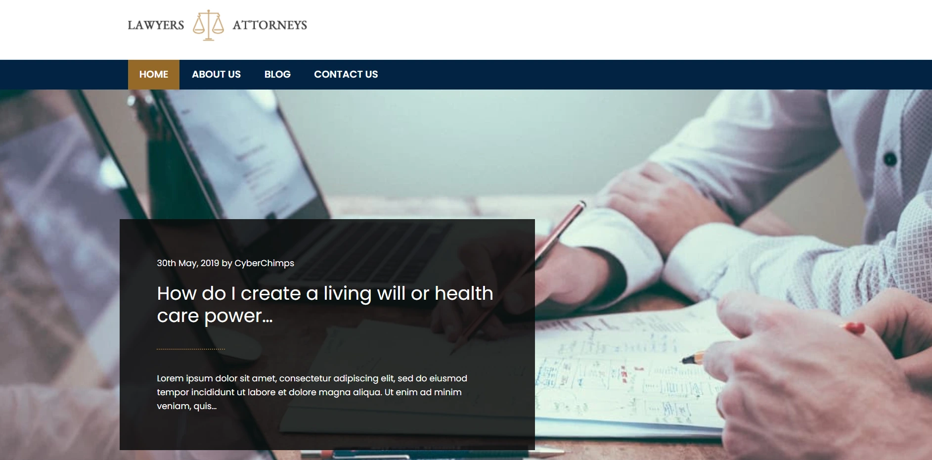 Lawyer WordPress template