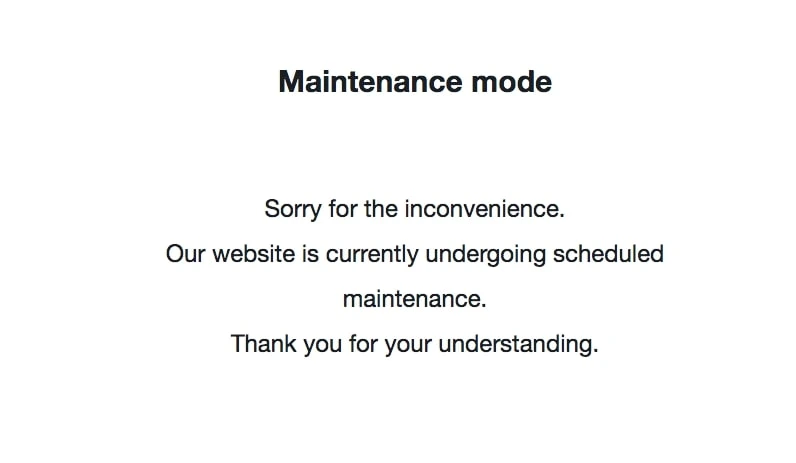 Maintenance mode