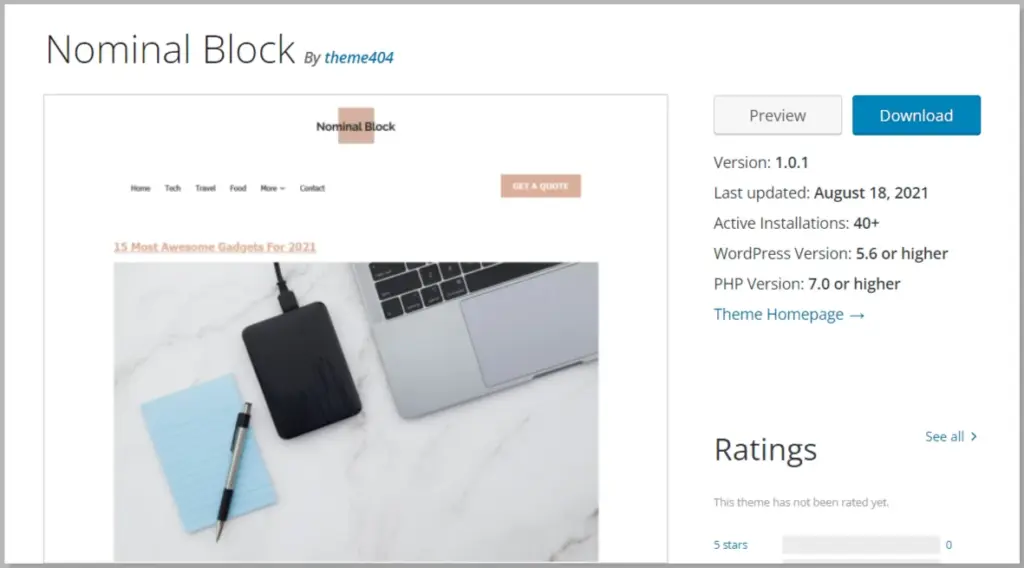 Nominal Block Theme