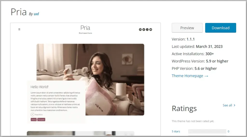 Pria Theme