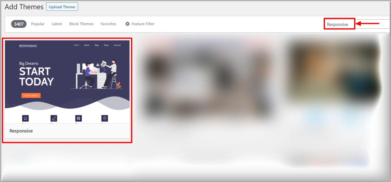 Search for Responsive theme