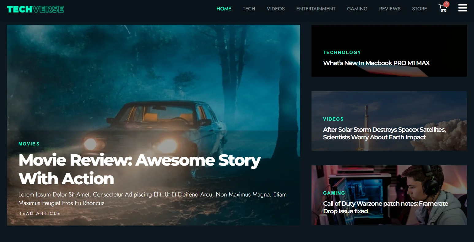 Techverse- Tech blog WordPress themes