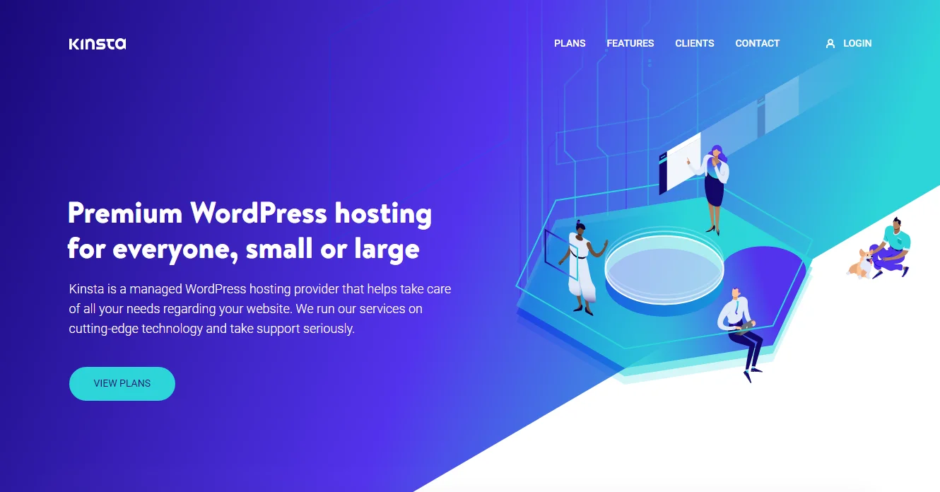 kinsta Hosting provider webpage