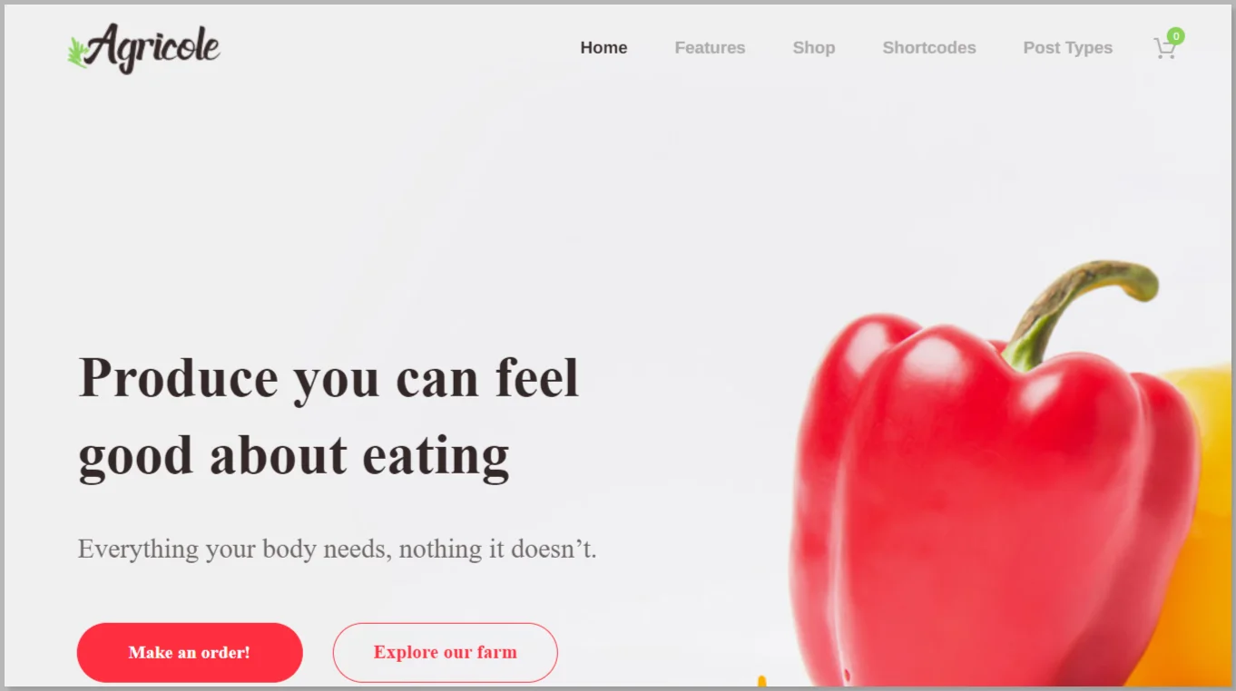 Agricole - organic food & agriculture wordpress theme