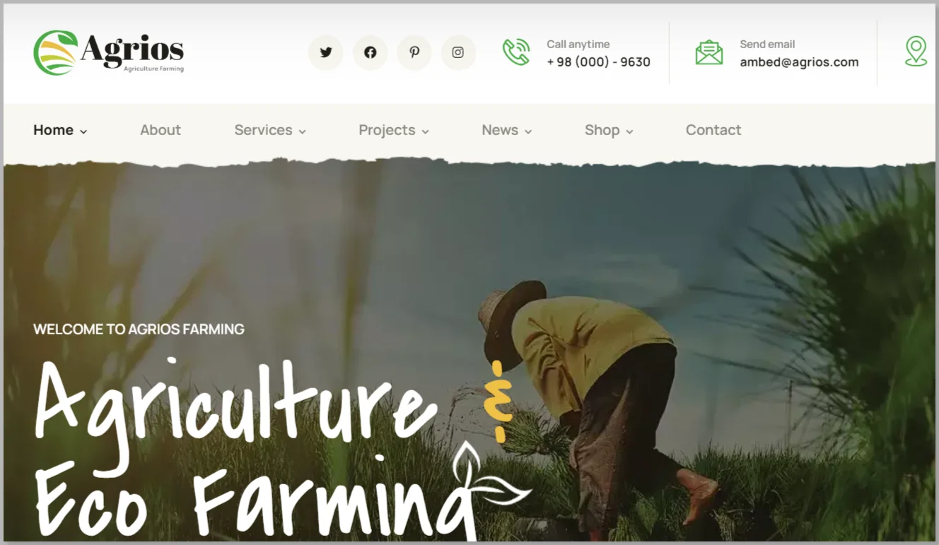 Agrios – agriculture farming wordpress theme