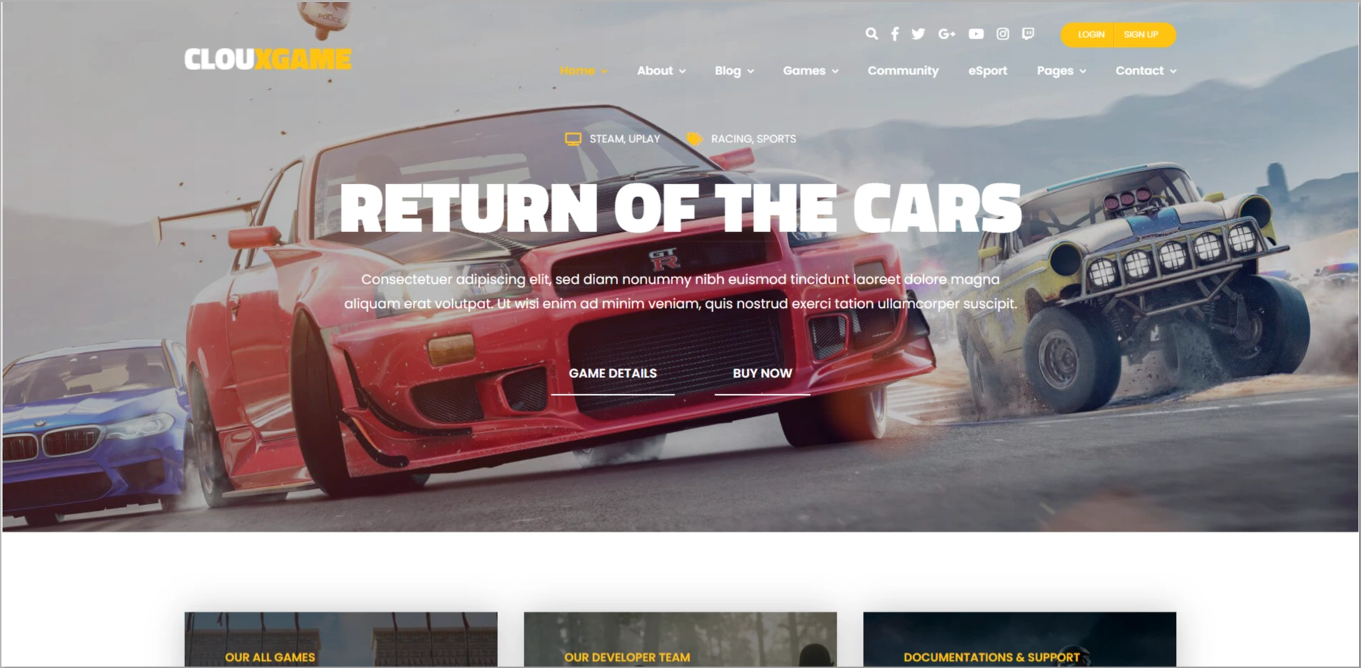 Cloux Gaming WordPress Theme