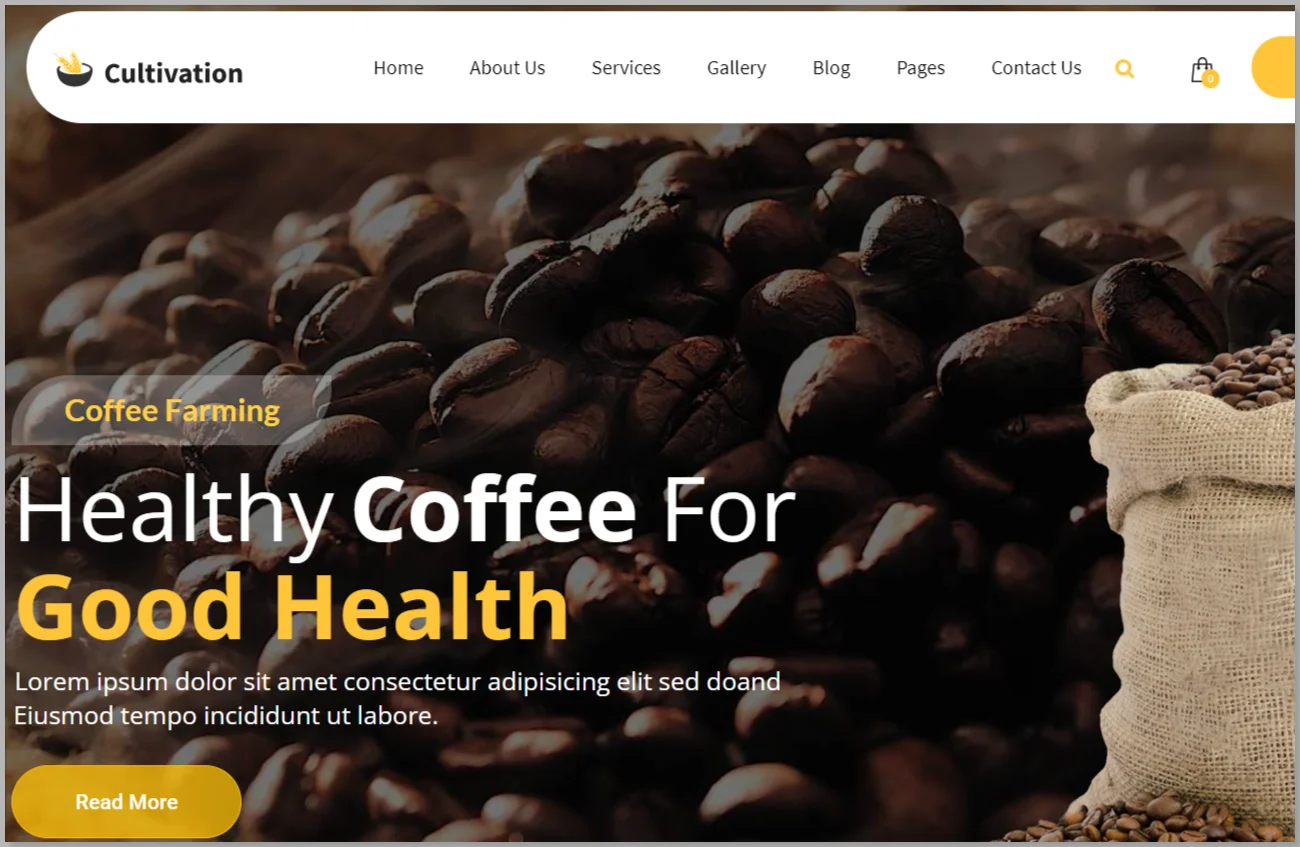 Cultivation organic food farming wordPress theme