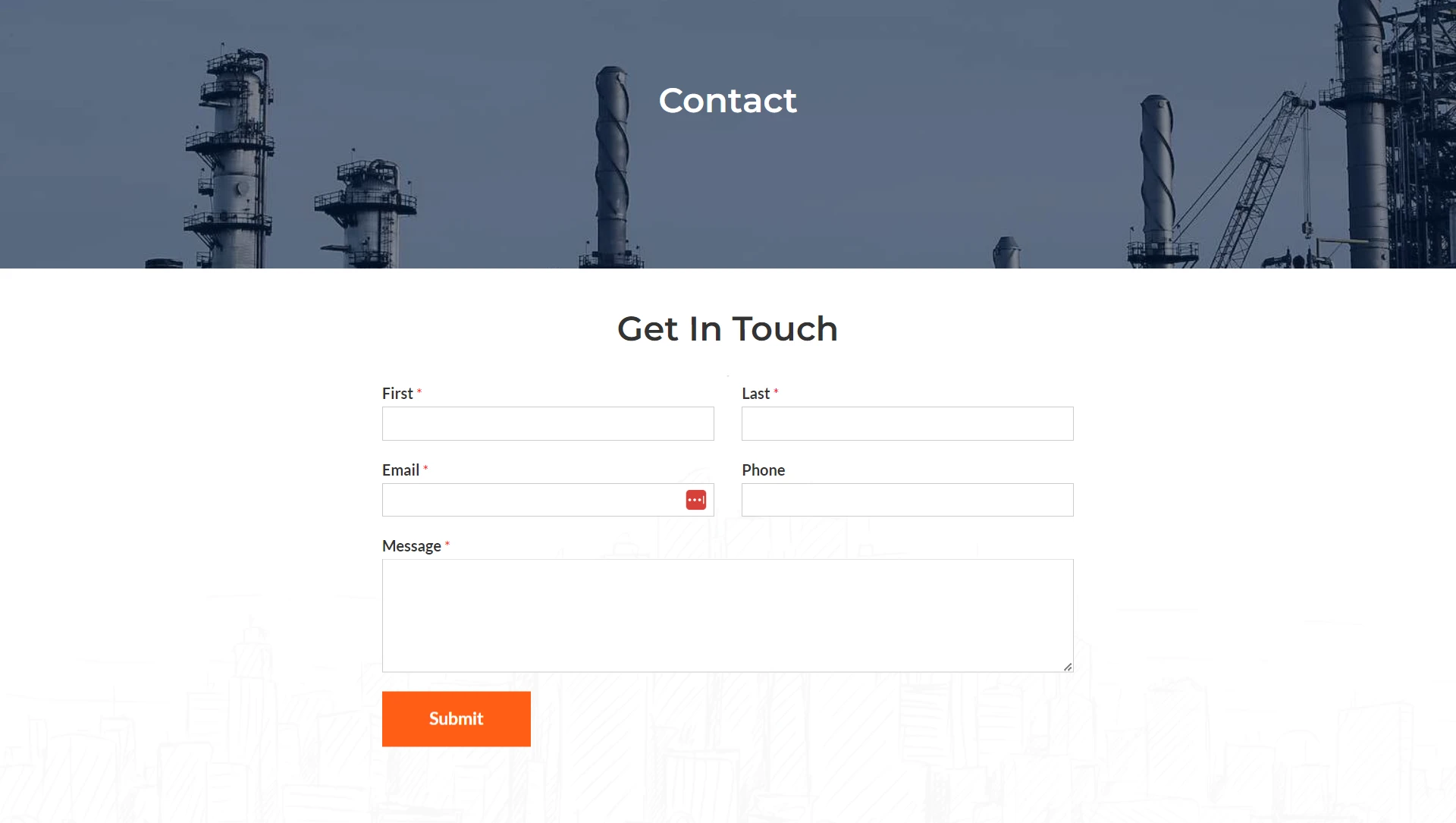 industry website template