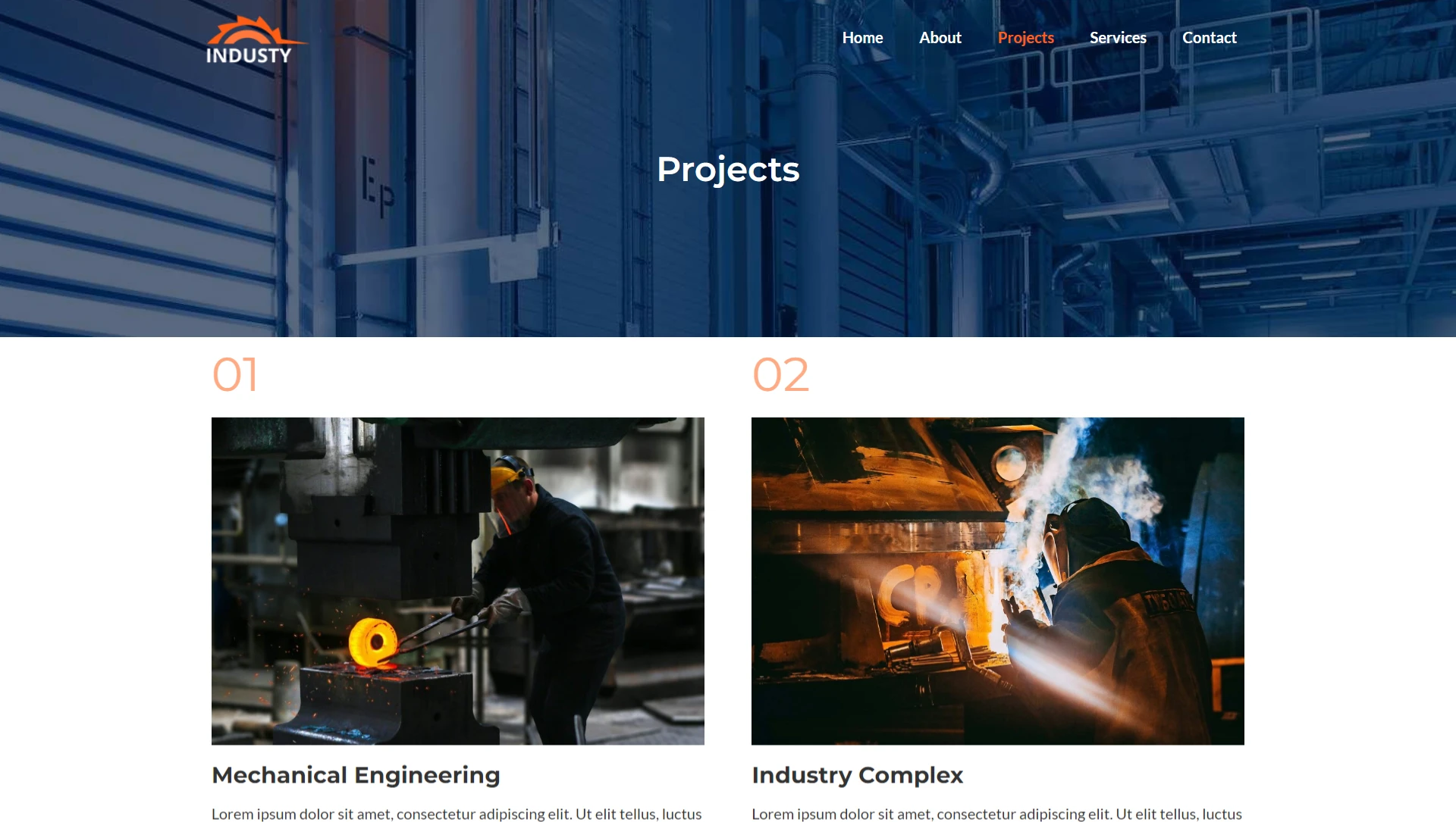 industry website template