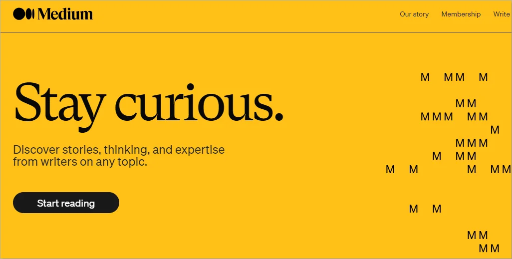 Medium blogging platform