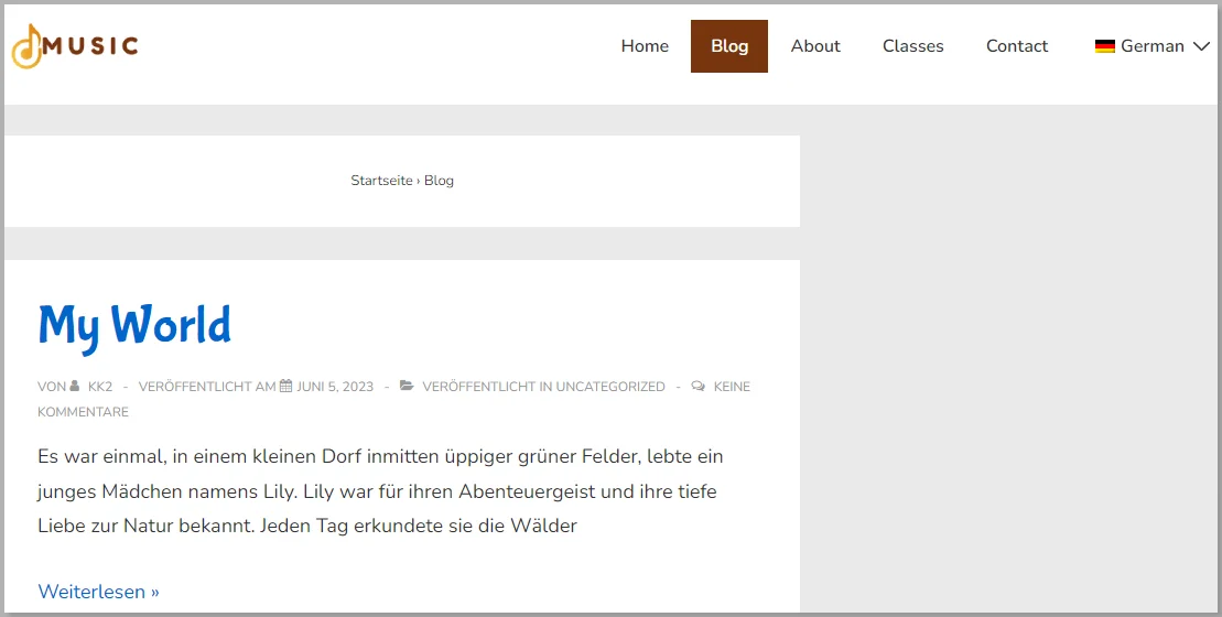 WordPress multilingual website