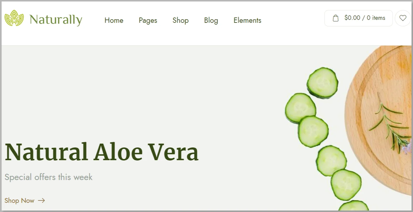 Naturally organic shop wordPress theme