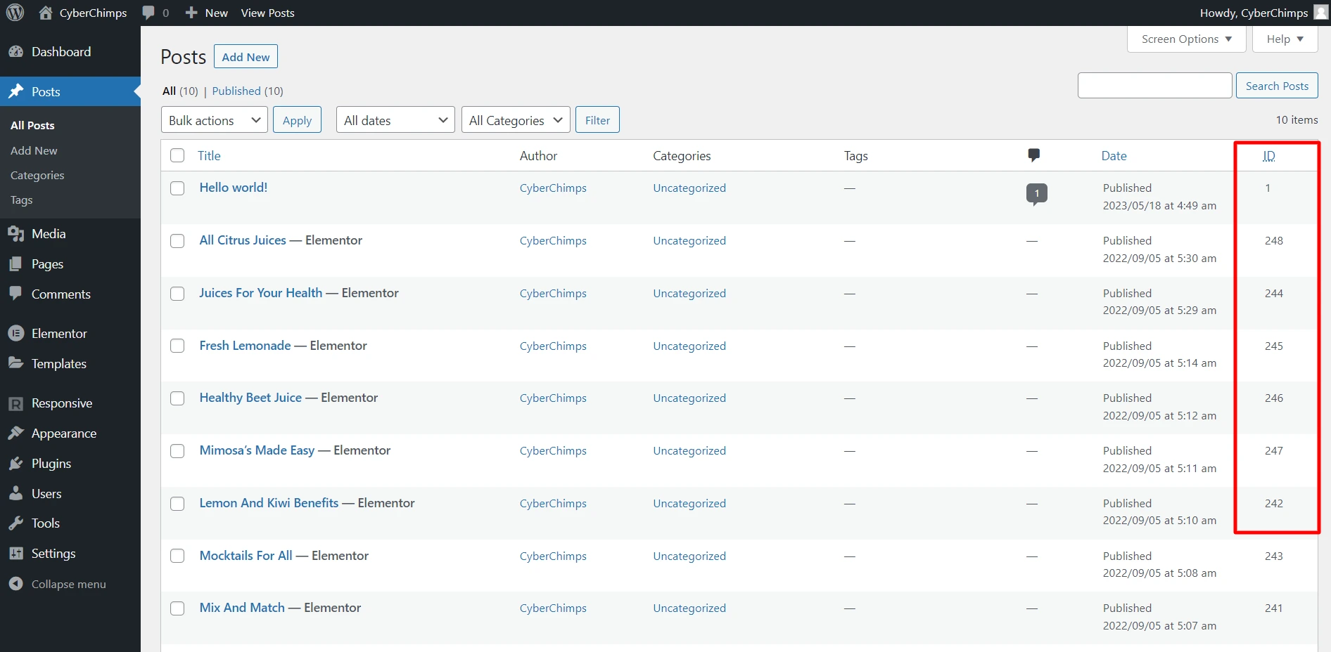 Post ID - WordPress Plugin