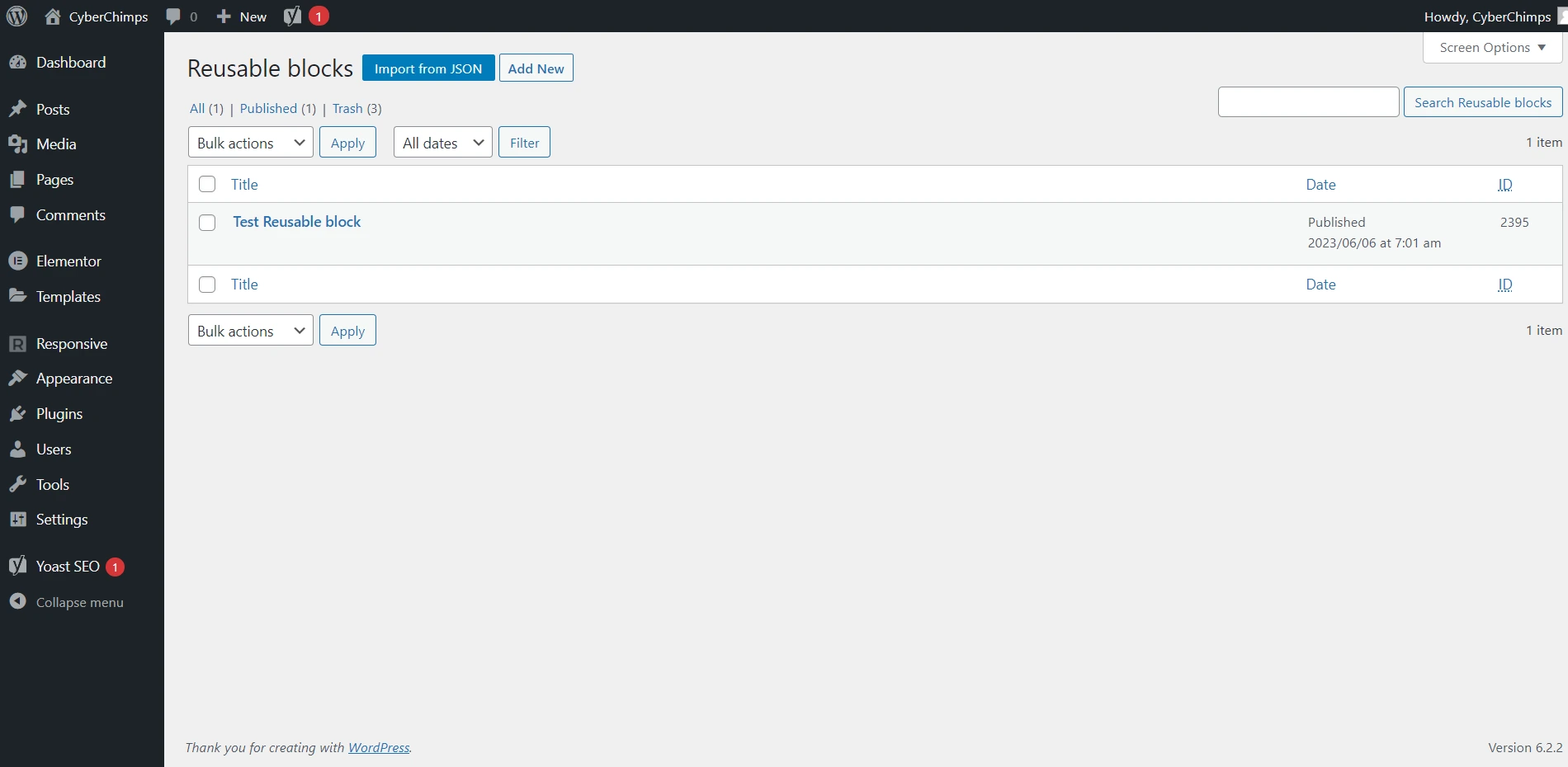 Reusable Block - WordPress Block Editor