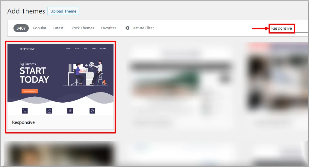 Search for Responsive theme