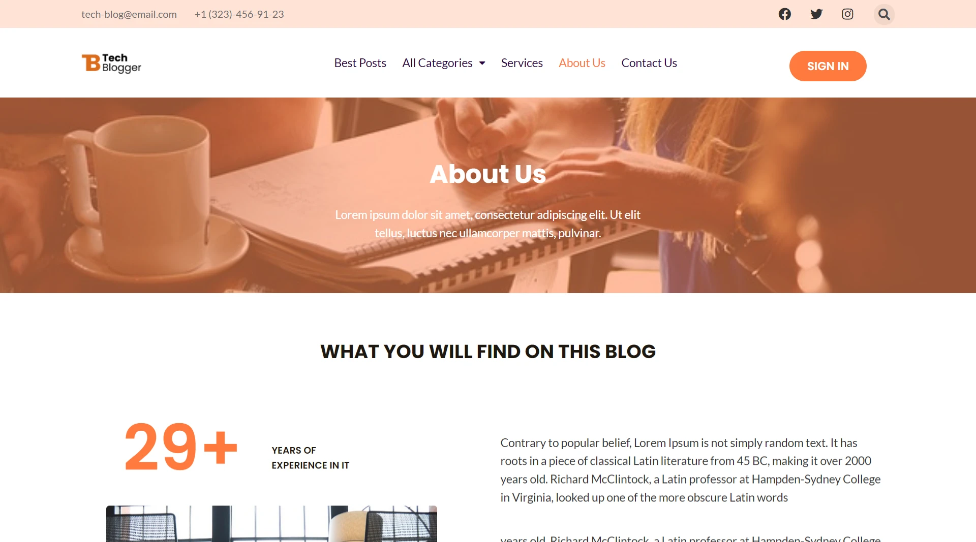 tech website template
