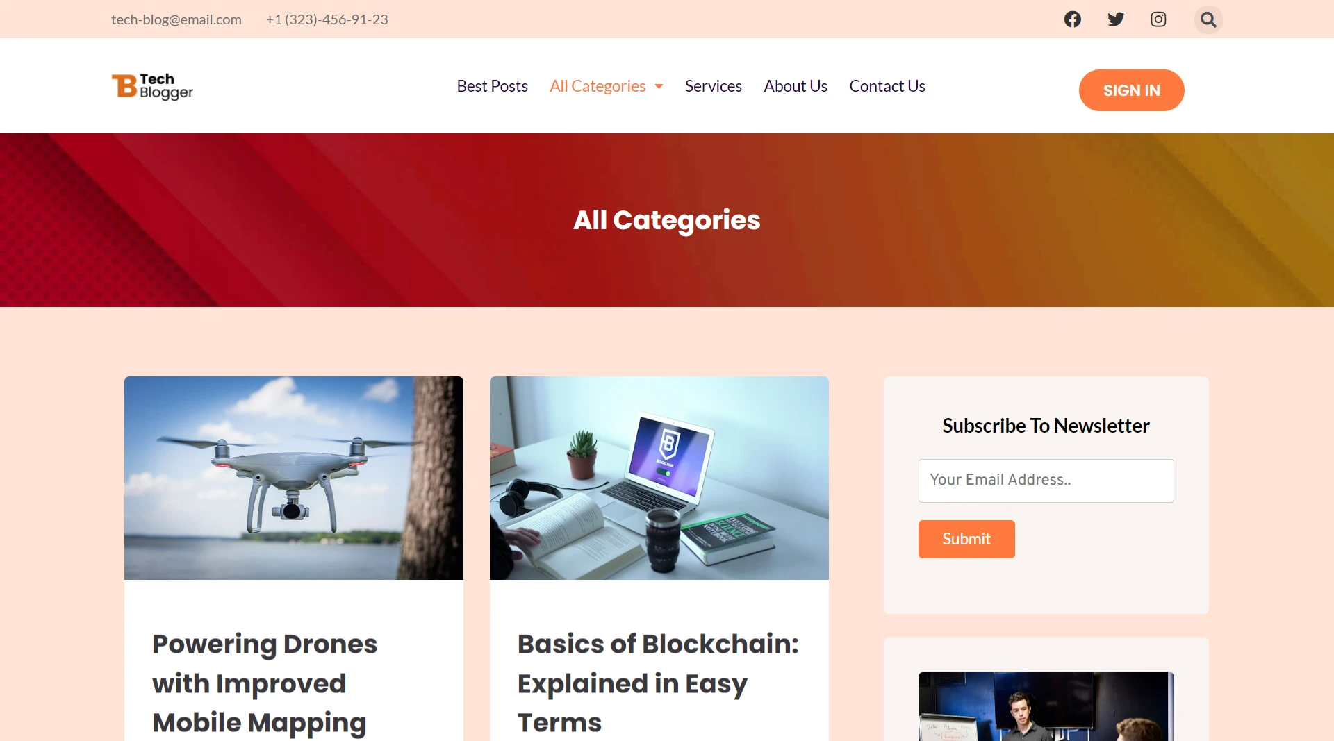 tech website template