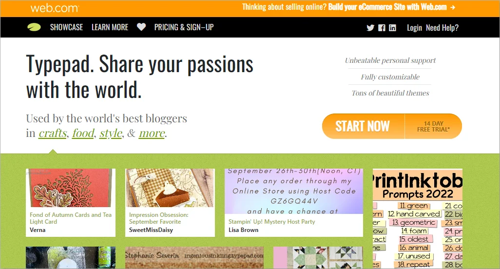Typepad blogging platform
