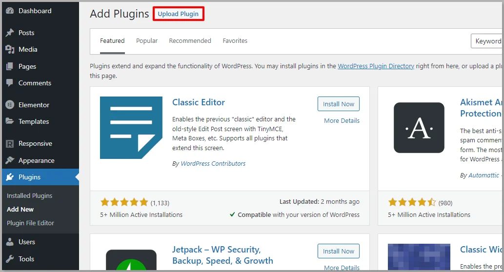 Upload REA plugin