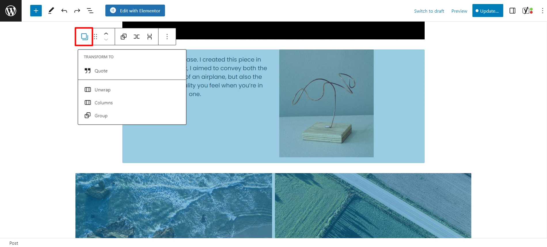 Rearranging Groups of WordPress Block Editor