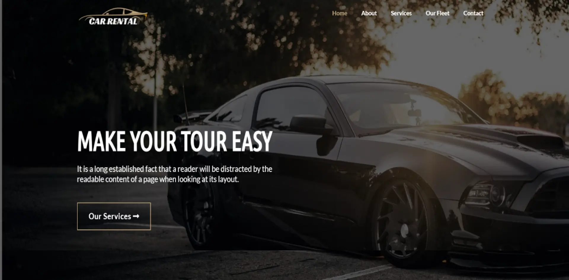 car hire website template
