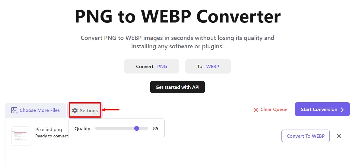 Image quality settings