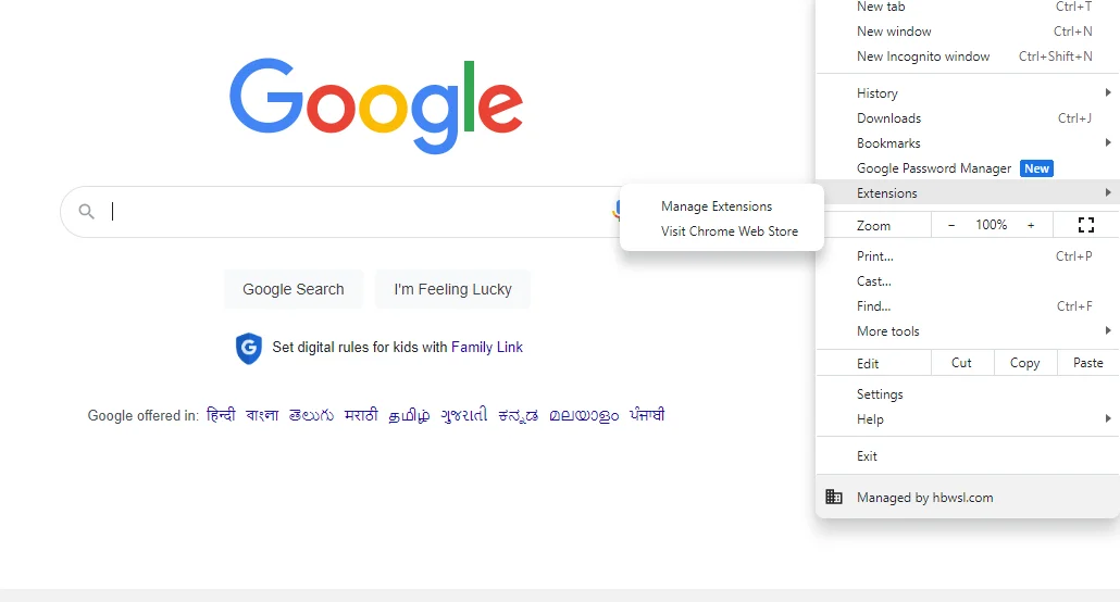 Manage extensions