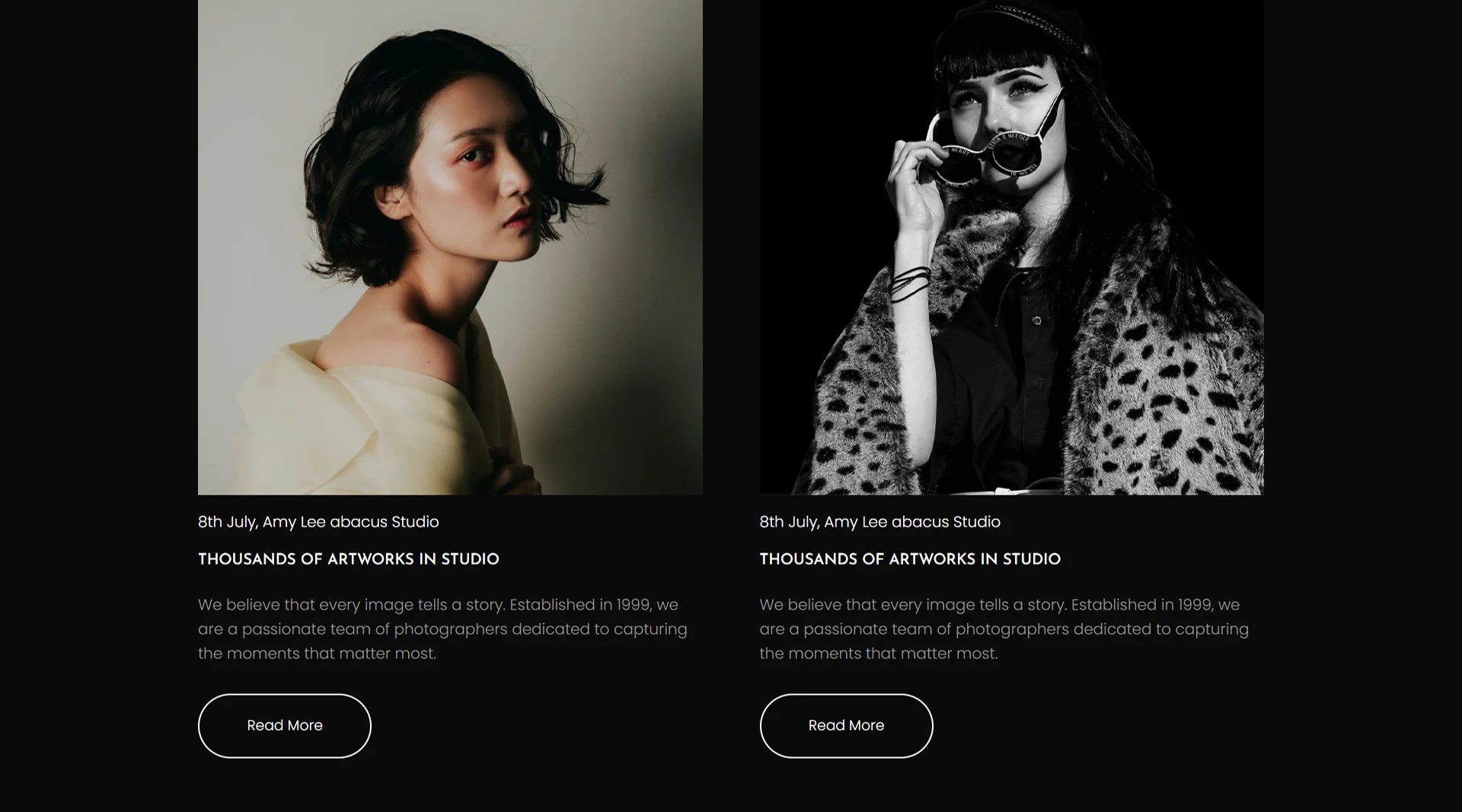 Photography Studio - Homepage
