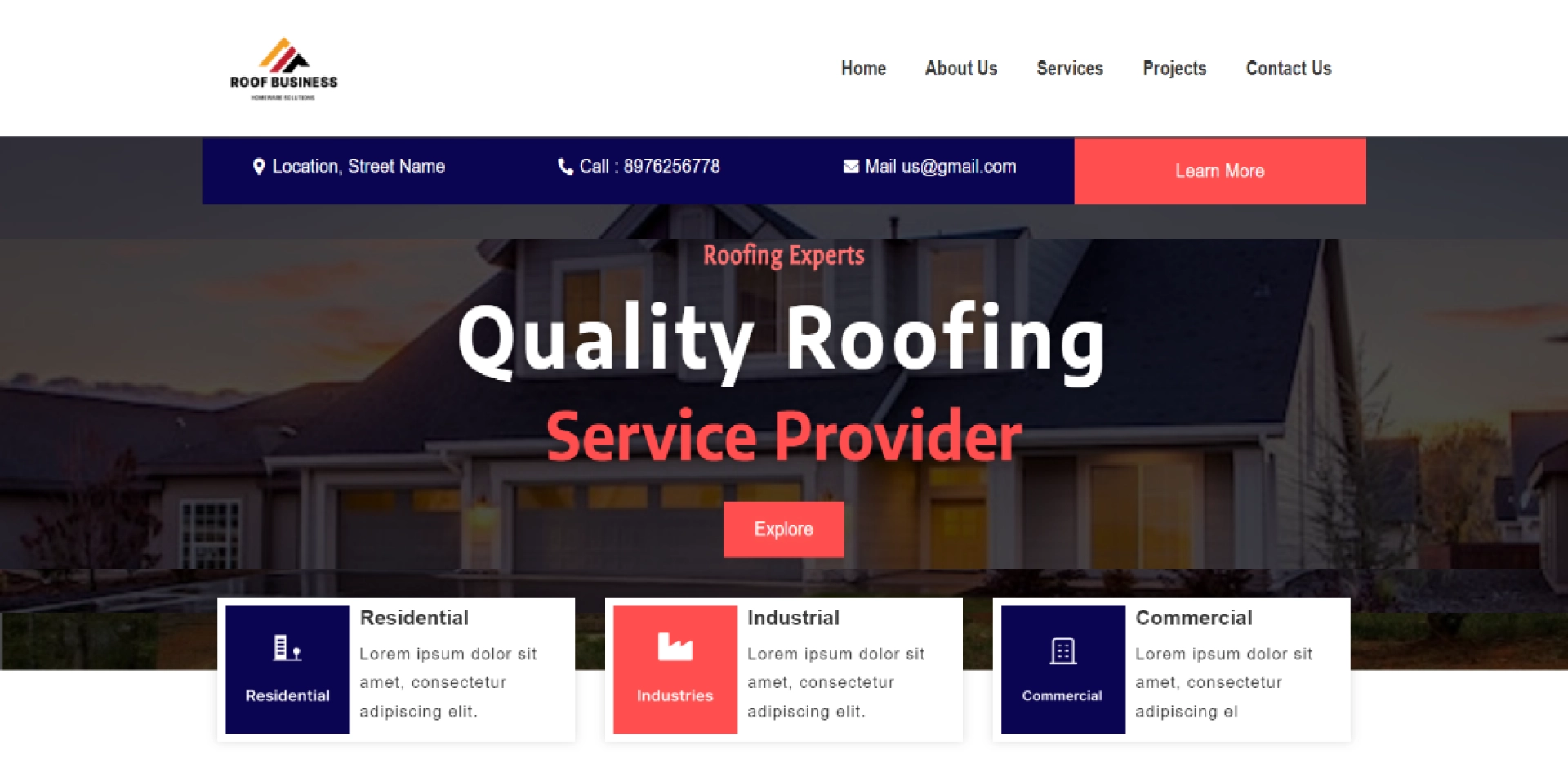 Roofing Business - Homepage