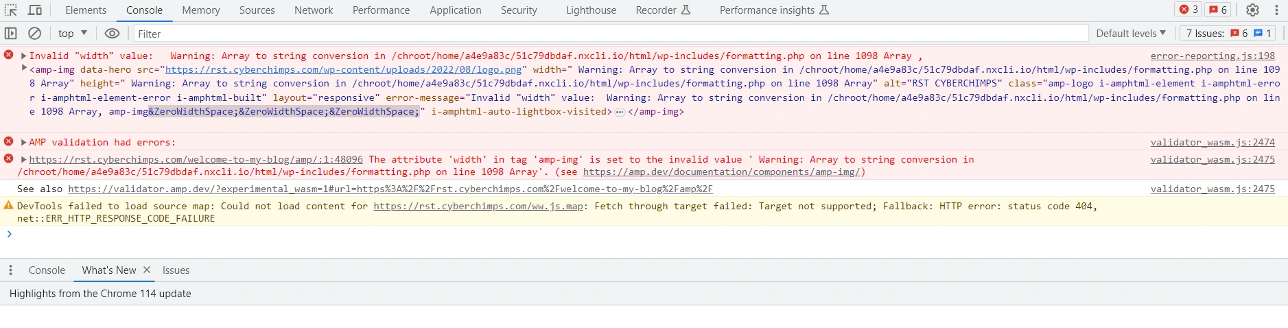 Console error