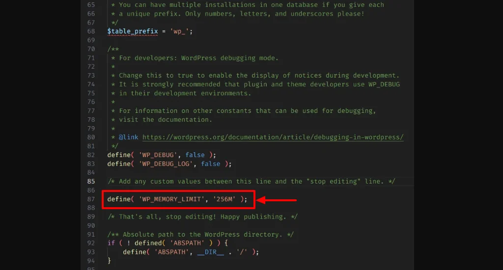 wp.config code