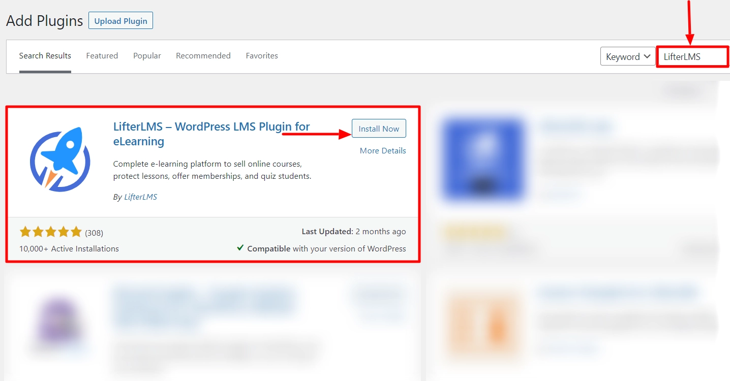 Install LifterLMS Plugin