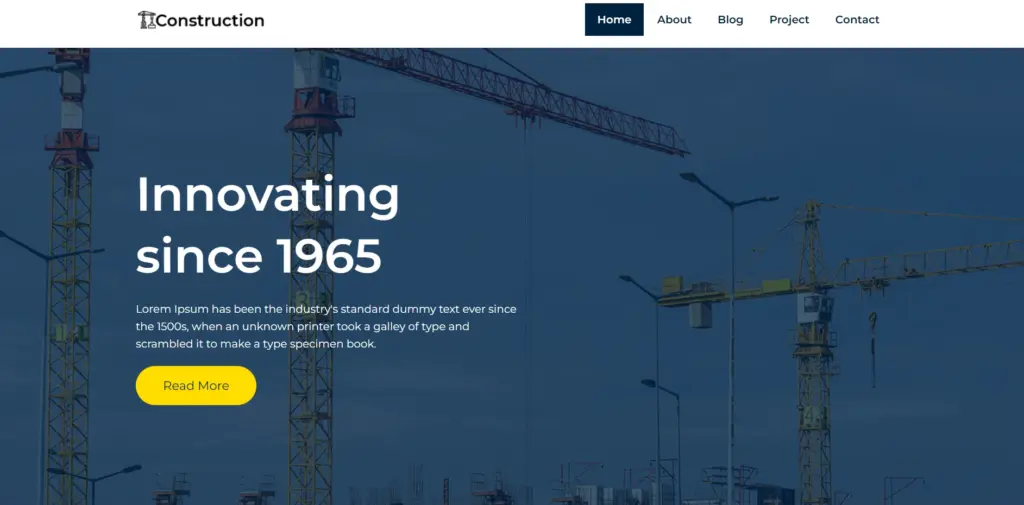 Construction elementor templates