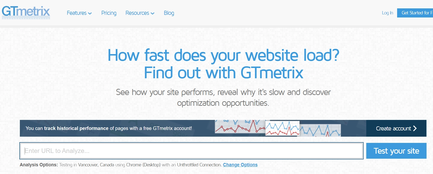 GTmetrix Search Engine Optimization Tools