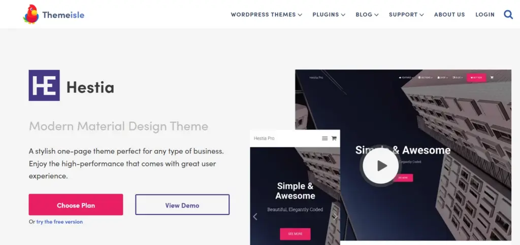 Hestia Pro Responsive theme
