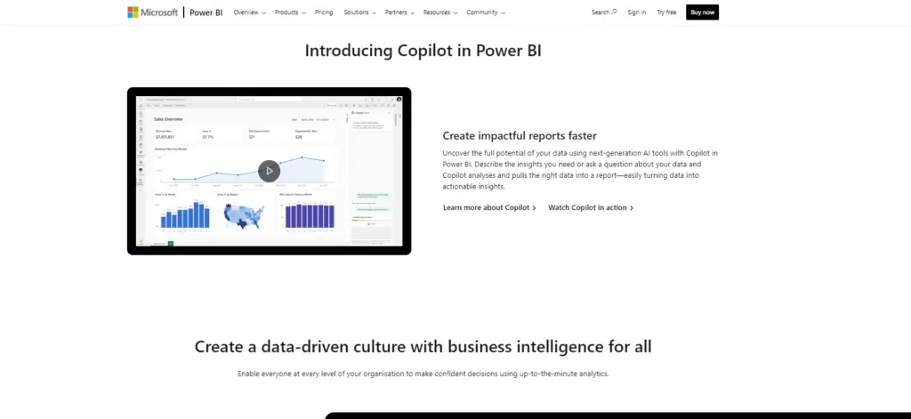 Microsoft Power BI tool 