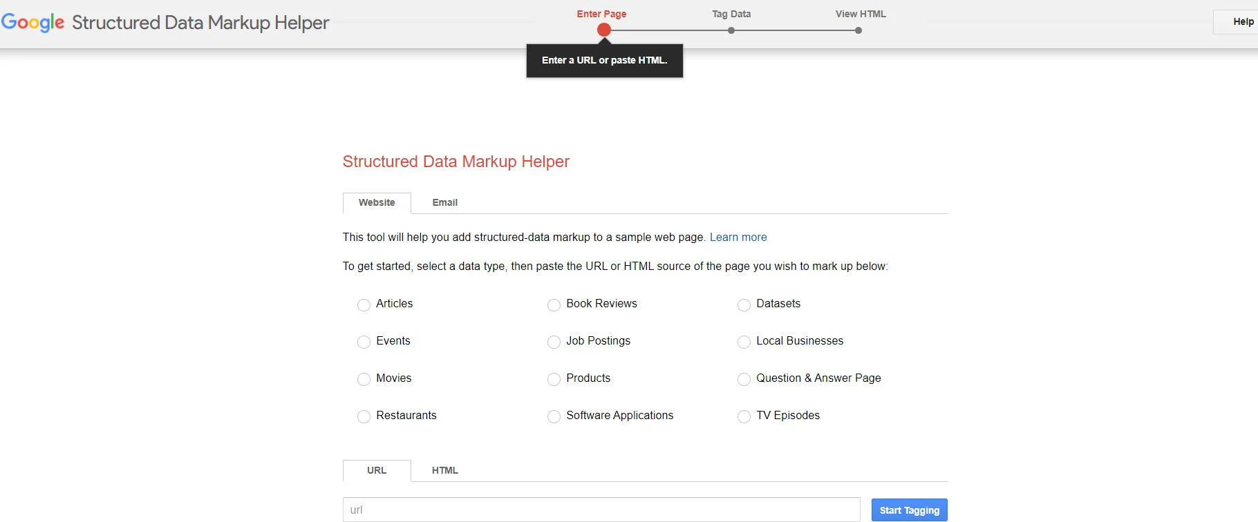 Google Structured Data Markup Helper
Search Engine Optimization Tools