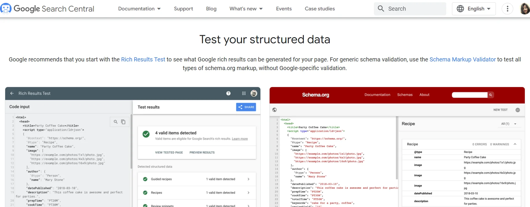 Structured Data Testing Tool