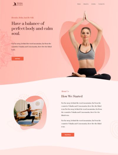 Yoga studio template