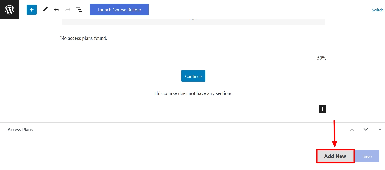 Add New Access plan