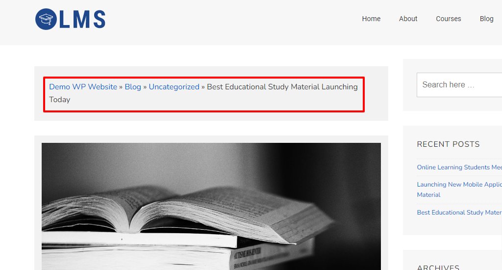 Breadcrumb navigation