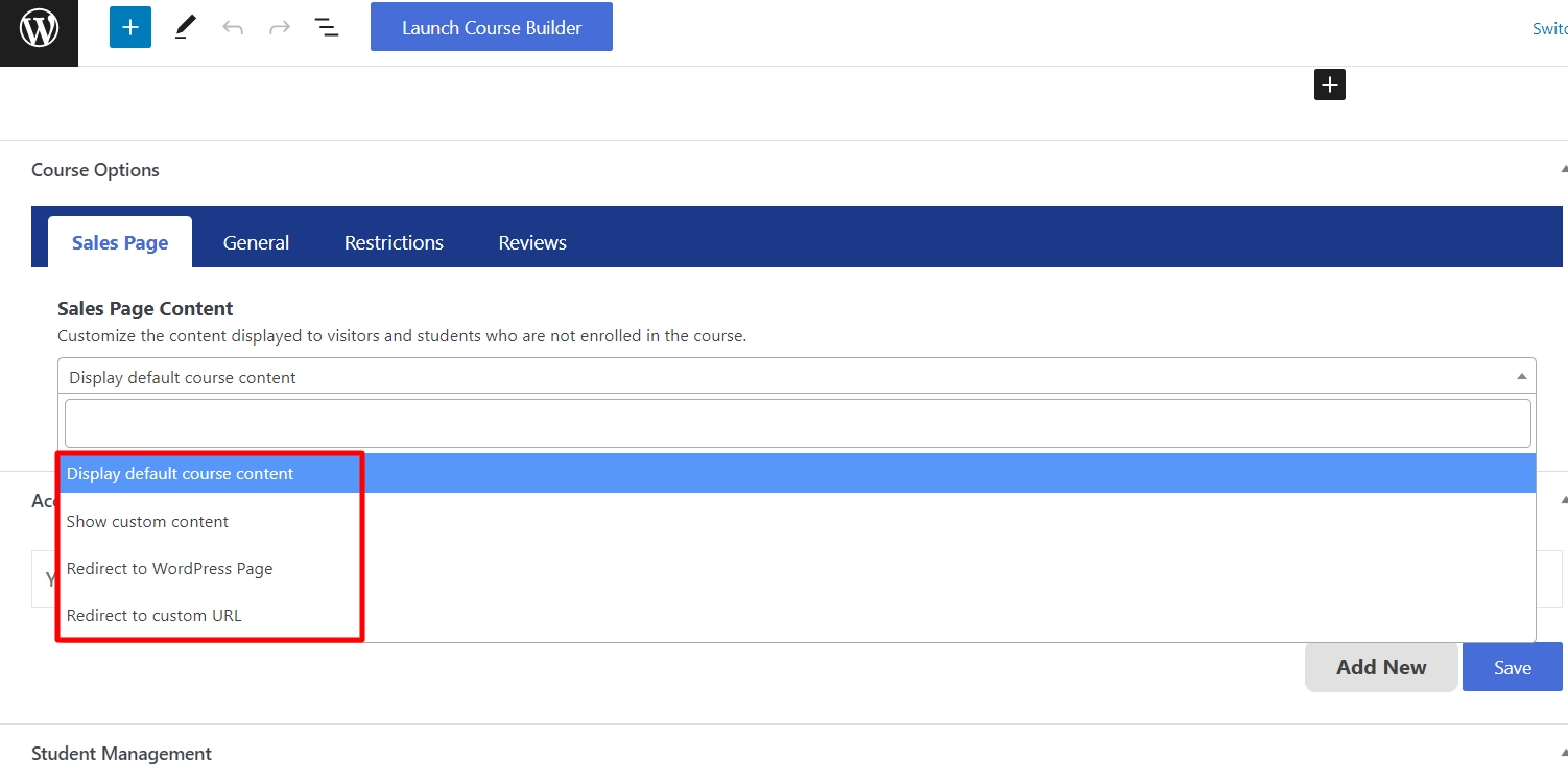 Sales page