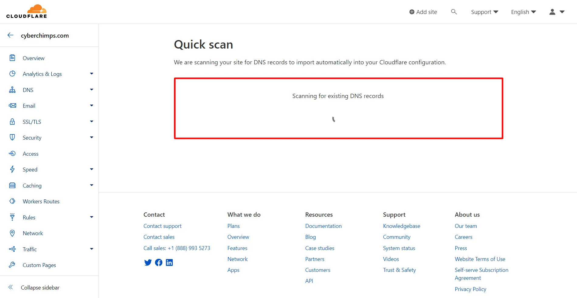 Quick Scan DNS records in Cloudflare